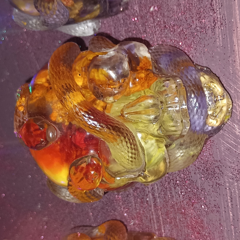 Handmade Resin Skull W Realk Flowers Inside!!